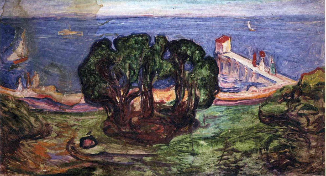 Trees on the Shore, 1904 - Edvard Munch Painting